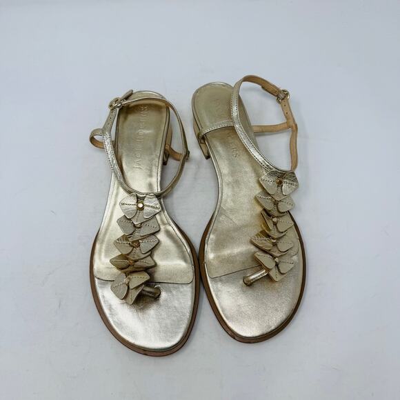 Jack Rogers Gold Leather Thong Sandals Women’s Size ~ 10 - Picture 1 of 11